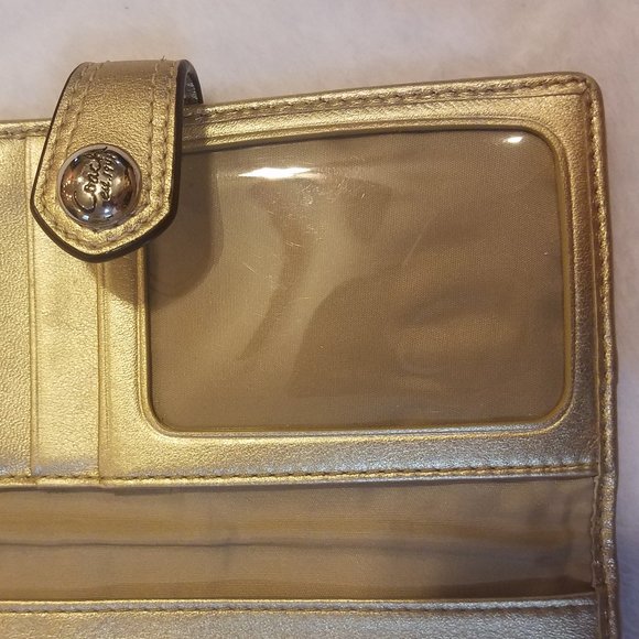Coach Signature brown/tan wallet w/checkbook insert, credit card slots B13 - Picture 5 of 10